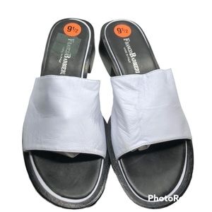 Franco Barbierri Grey leather slip one sandals 9.5